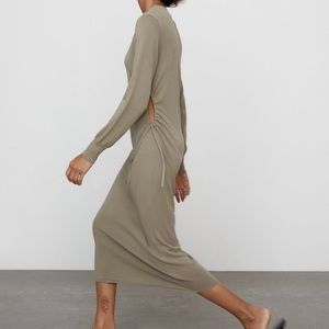 ZARA | Knit Dress | Side Slits | Taupe Grey | NWT